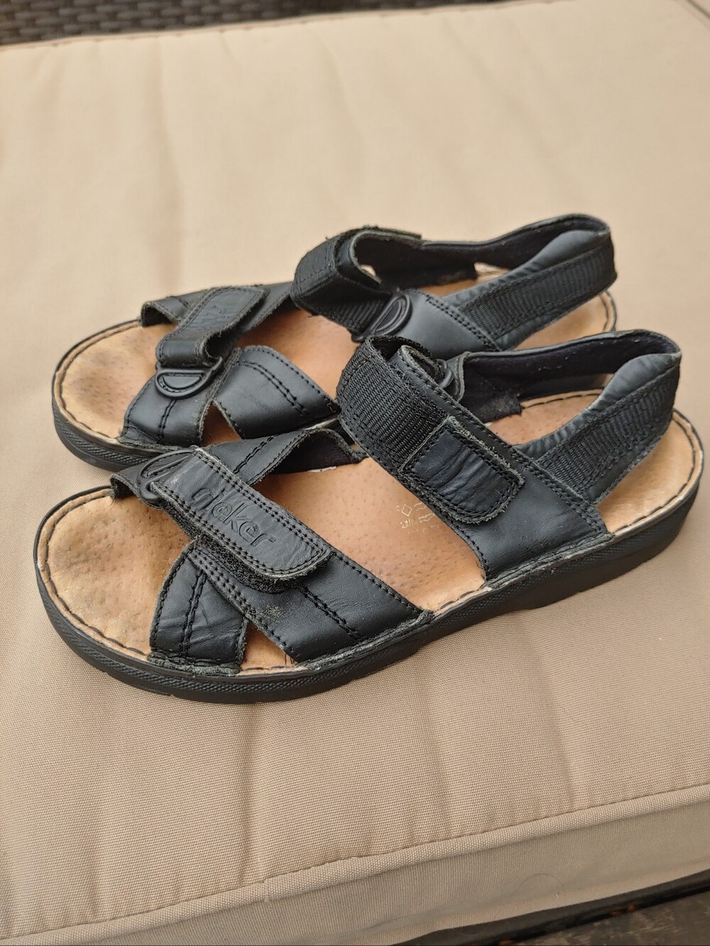 Rieker Leather Walking Sandals Size 8 Dad Style Black